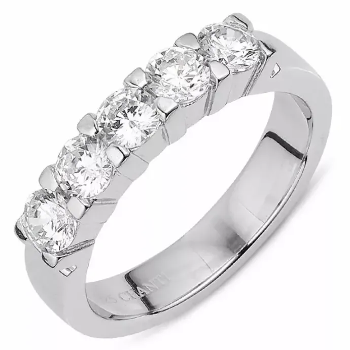 Hvid zirkon ring i sølv