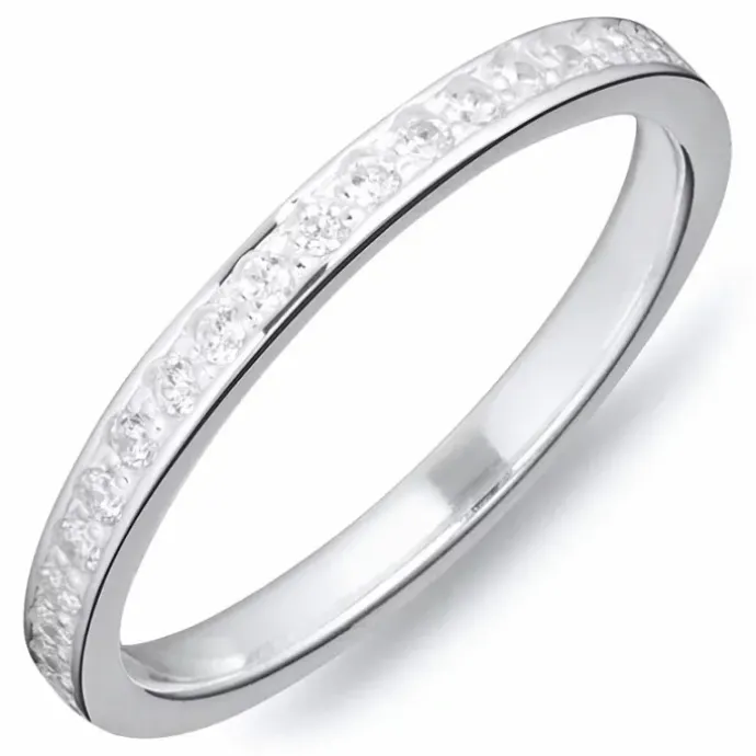 Hvid zirkon ring i sølv