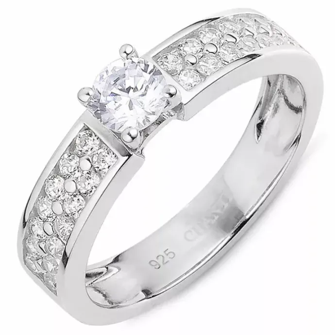 Hvid zirkon ring i sølv
