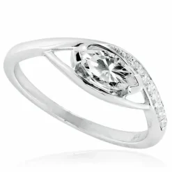 Hvid zirkon ring i sølv
