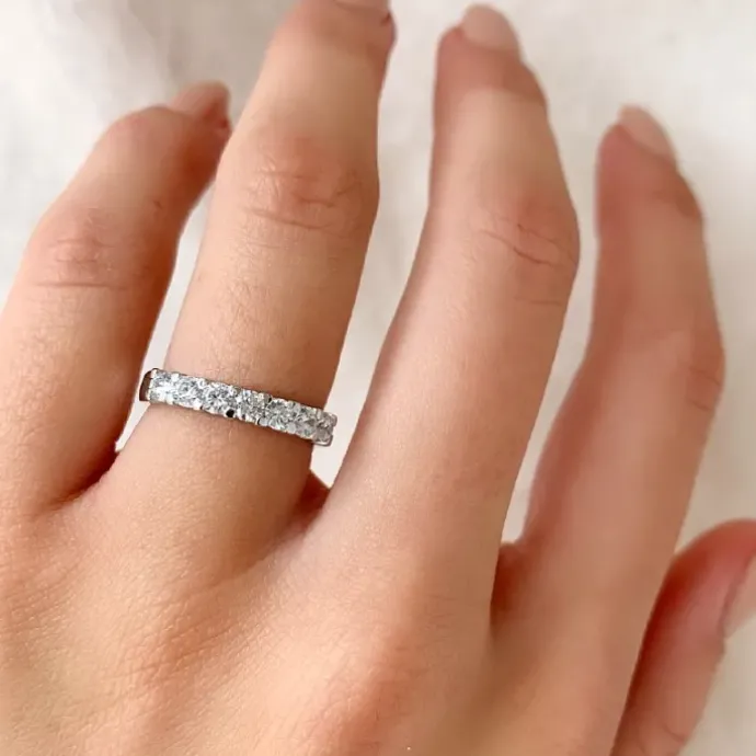 Hvid zirkon ring i sølv