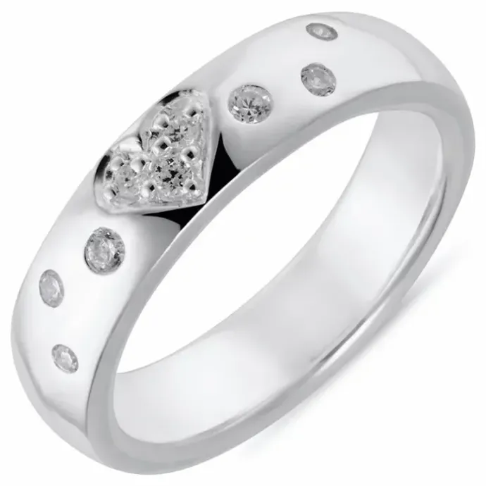 Hvid zirkon ring i sølv