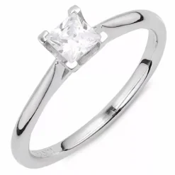 Hvid zirkon ring i sølv