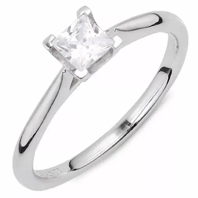 Hvid zirkon ring i sølv