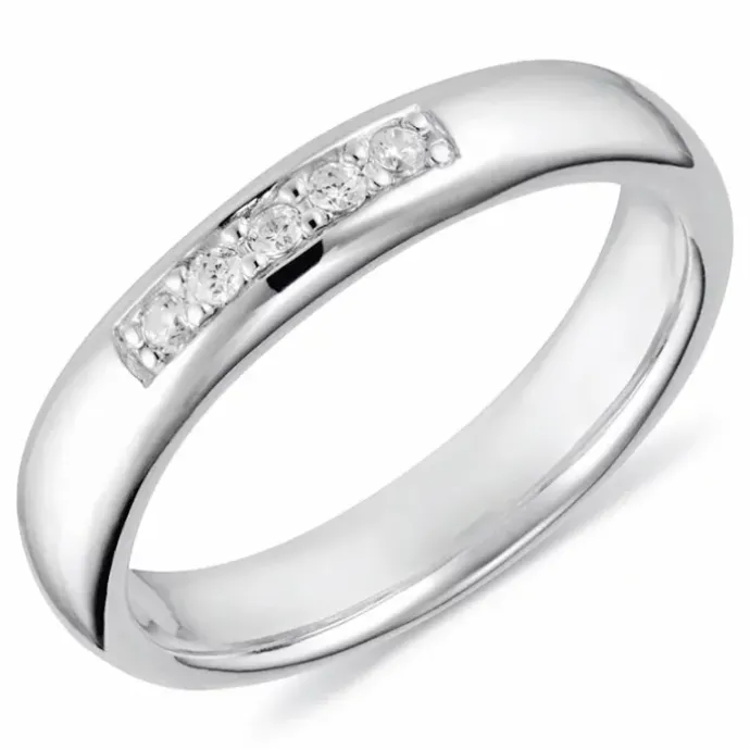 Hvid zirkon ring i sølv
