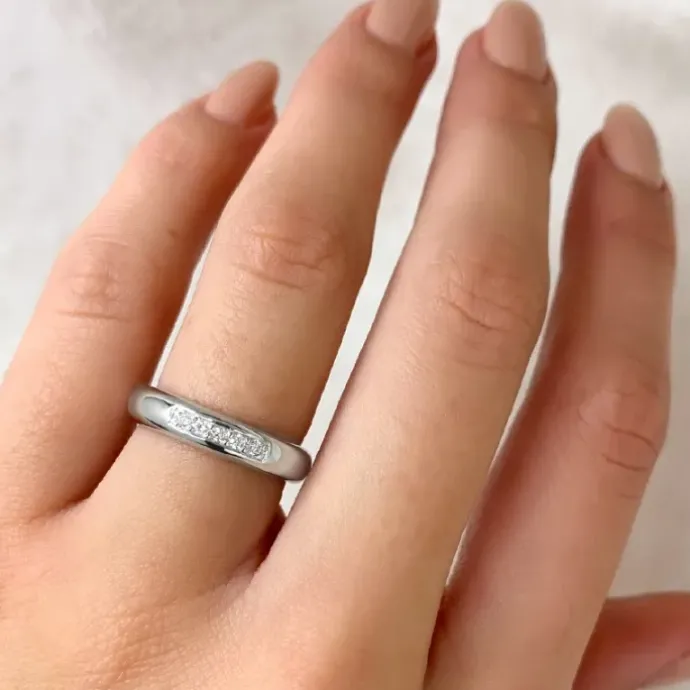 Hvid zirkon ring i sølv