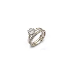 Hvid zirkon sølv ring i sølv