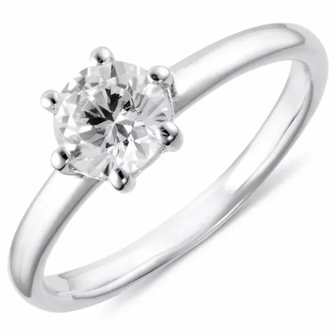 Hvid zirkon sølv ring i sølv