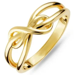 Infinity ring i forgyldt sølv