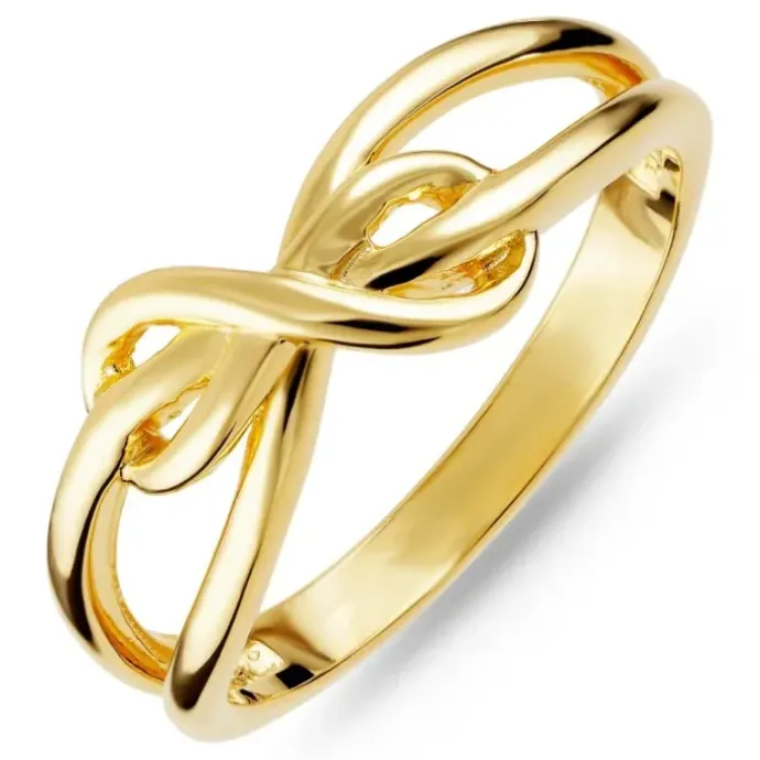 Infinity ring i forgyldt sølv