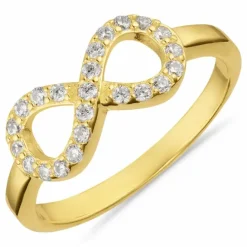 Infinity ring i forgyldt sølv