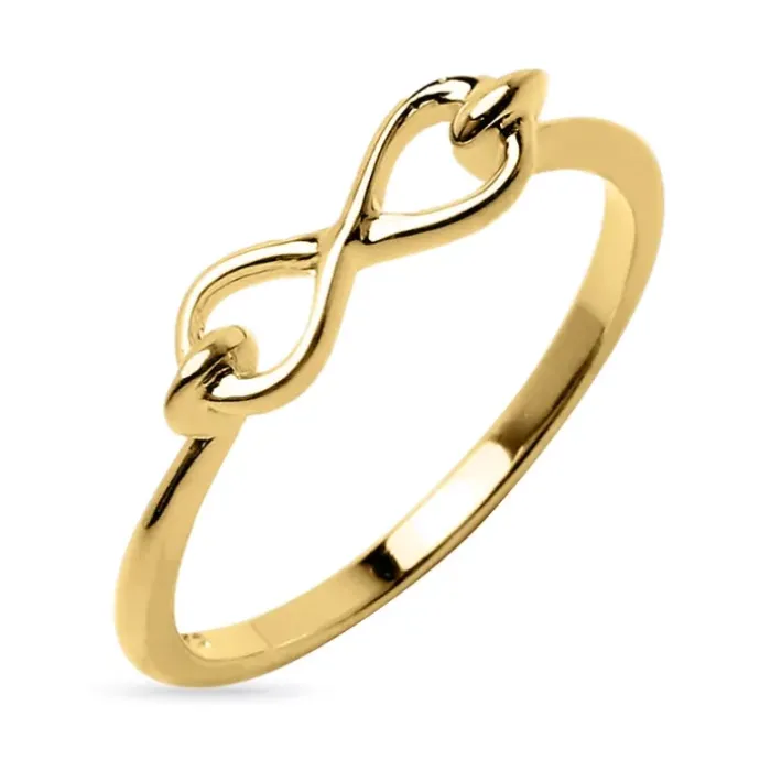 Infinity ring i forgyldt sølv