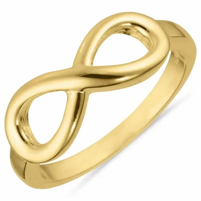 Infinity ring i forgyldt sølv