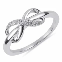 Infinity ring i rhodineret sølv