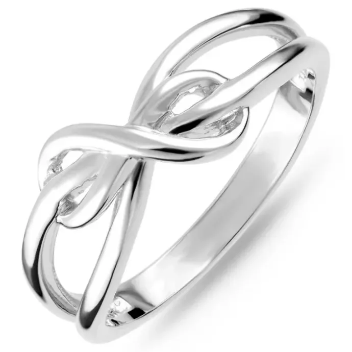 Infinity ring i rhodineret sølv