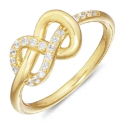 Infinity zirkon ring i forgyldt sølv