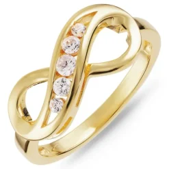 Infinity zirkon ring i forgyldt sølv