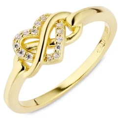 Infinity zirkon ring i forgyldt sølv