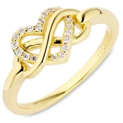 Infinity zirkon ring i forgyldt sølv