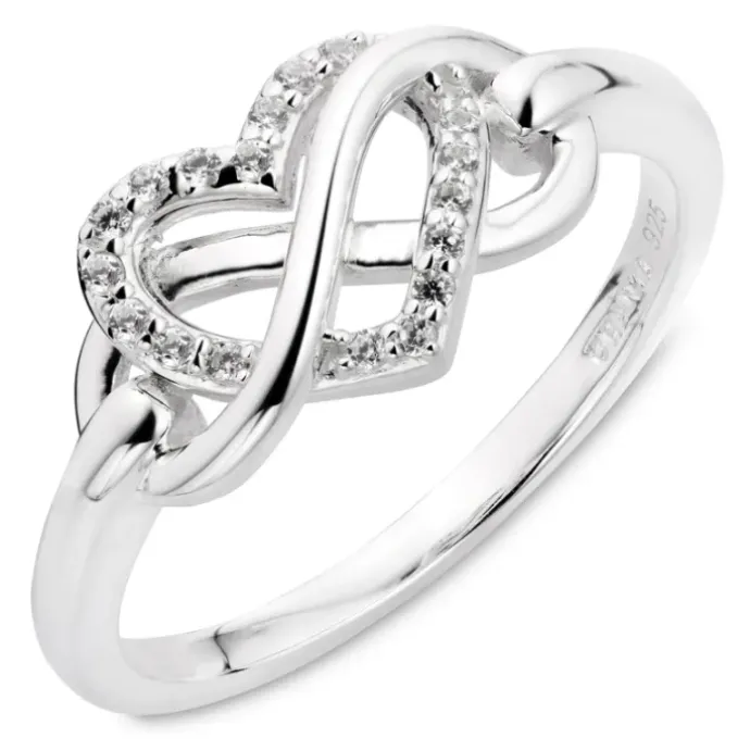 Infinity zirkon ring i sølv