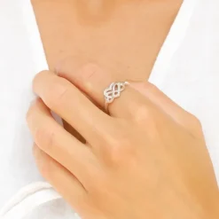 Infinity zirkon ring i sølv