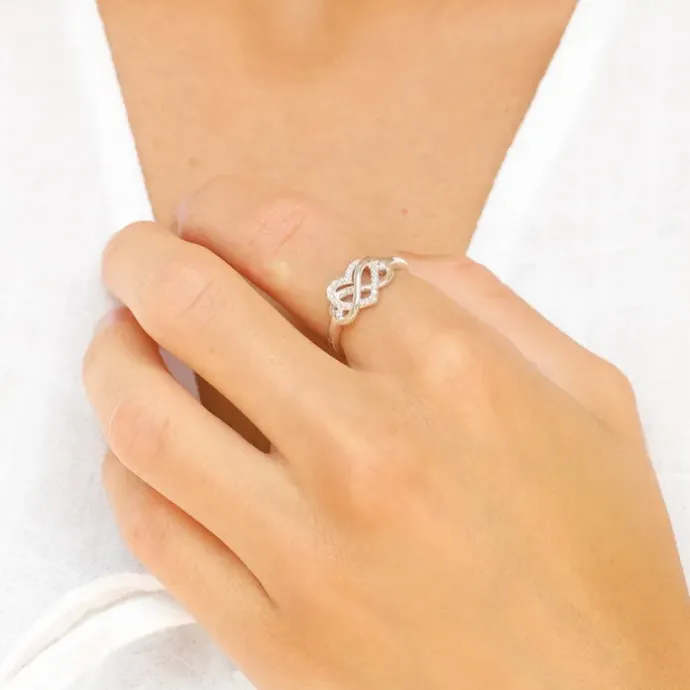Infinity zirkon ring i sølv