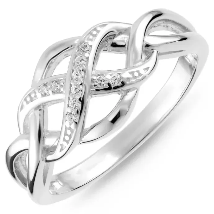 Infinity zirkon ring i sølv