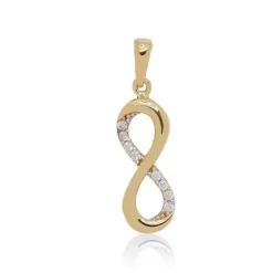 Infinity zirkon vedhæng i 9 karat guld