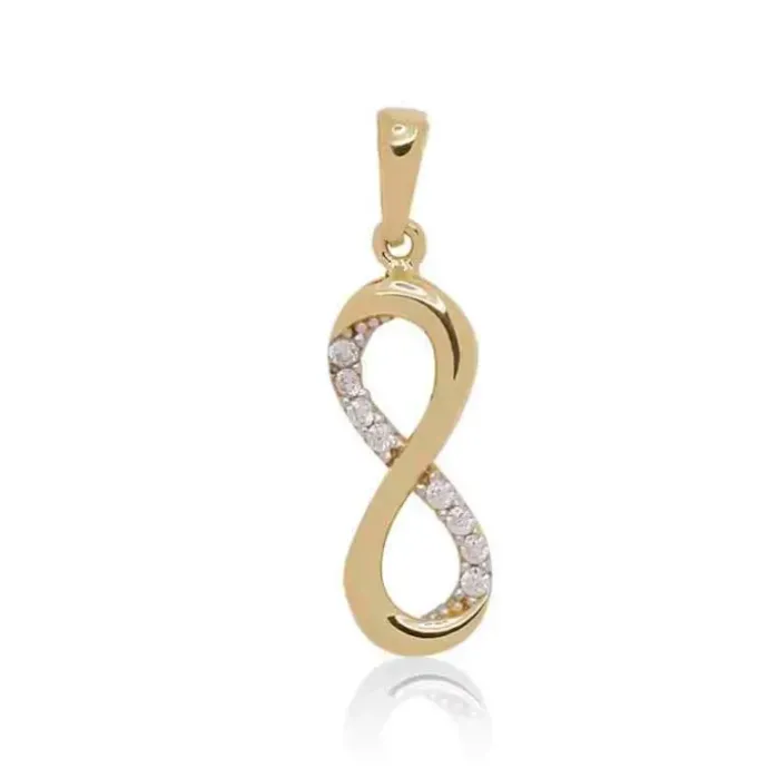 Infinity zirkon vedhæng i 9 karat guld