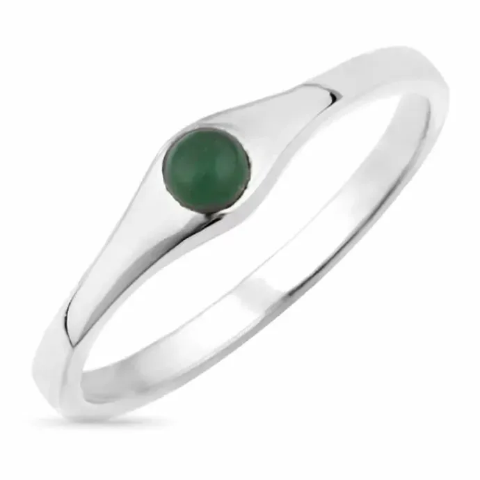 Jadesten ring i sølv