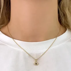 Øjne zirkon vedhæng i 8 karat guld