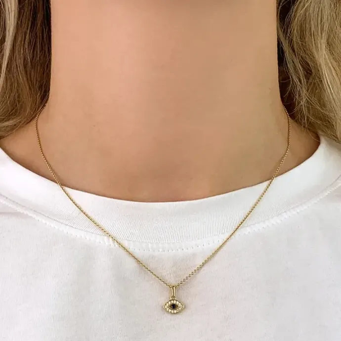 Øjne zirkon vedhæng i 8 karat guld