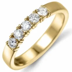 Kampagne - alliancering i 14 karat guld 5 x 0,07 ct