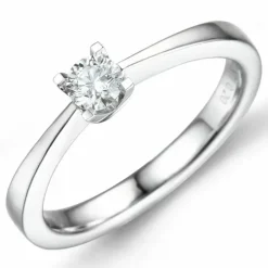 Kampagne - diamant ring i 14 karat hvidguld 0,20 ct