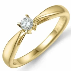 Kampagne - diamant ring i 14 karat guld 0,10 ct
