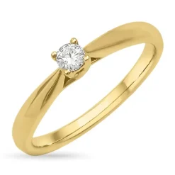 Kampagne - diamant ring i 14 karat guld 0,10 ct