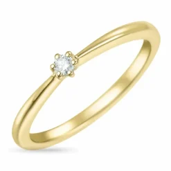 Kampagne - diamant ring i 14 karat guld 0,05 ct