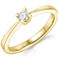 Kampagne - diamant ring i 14 karat guld 0,10 ct