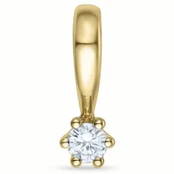 Kampagne - diamant vedhæng i 14 karat guld 0,05 ct