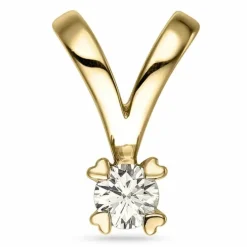 Kampagne - diamant vedhæng i 14 karat guld 0,20 ct