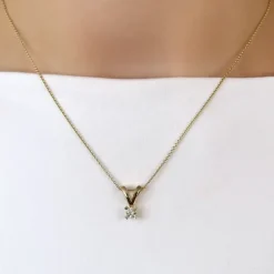 Kampagne - diamant vedhæng i 14 karat guld 0,20 ct