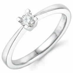 Kampagne - ring i 14 karat hvidguld 0,10 ct