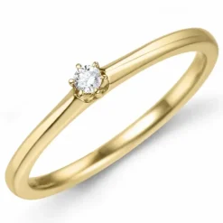 Kampagne - solitairering i 14 karat guld 0,05 ct