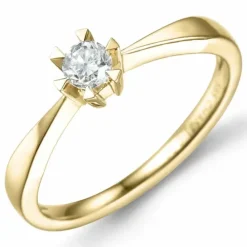 Kampagne - solitairering i 14 karat guld 0,20 ct