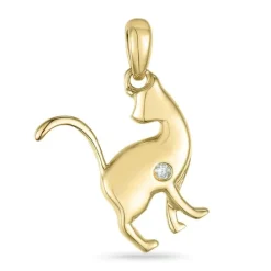 Kat diamant vedhæng i 9 karat guld 0,01 ct
