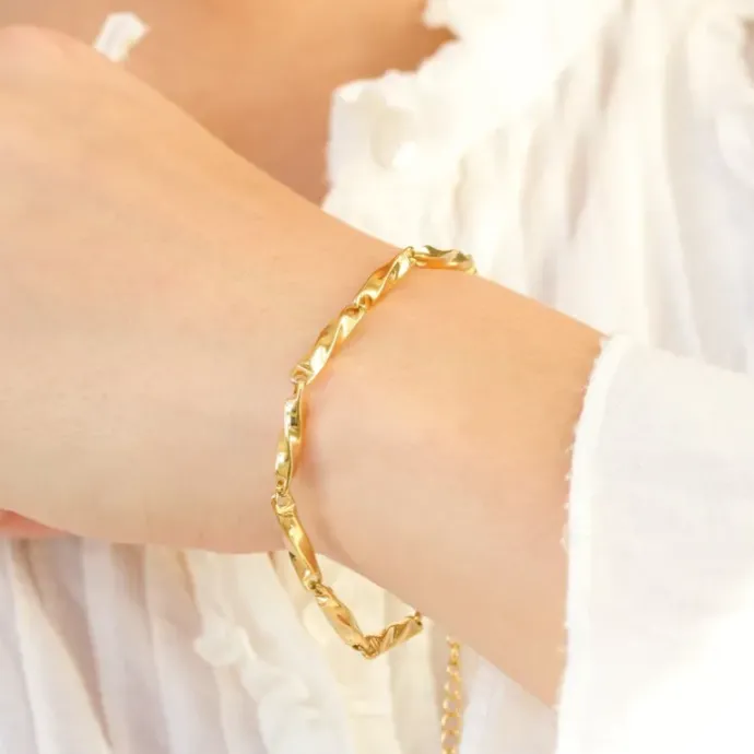 Khaai Studio Chunky armbånd i forgyldt stål
