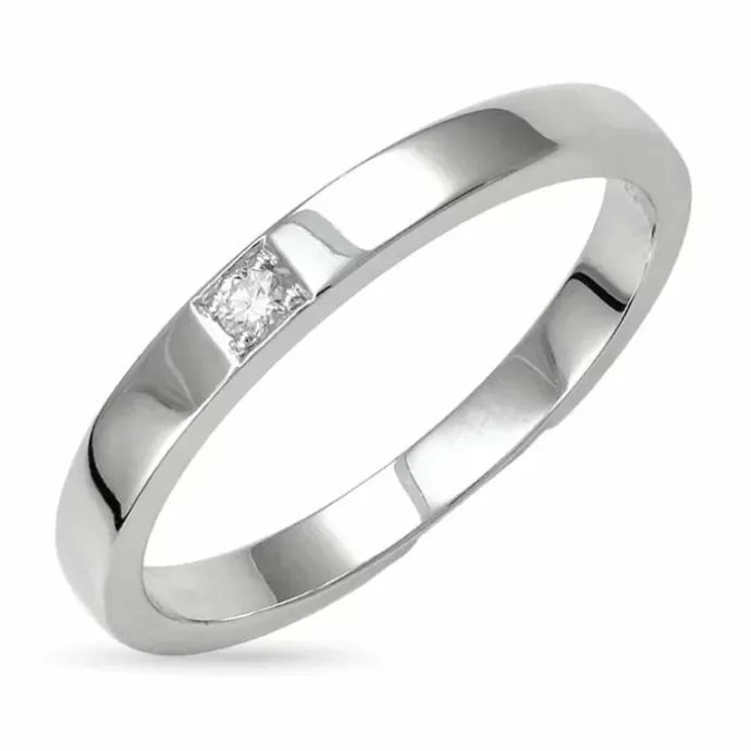 Kollektionsprøve alliancering i 9 karat hvidguld 0,03 ct