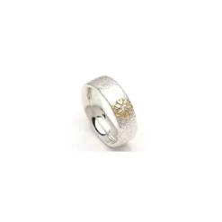 Kollektionsprøve blomster zirkon ring i sølv og alm. guld