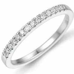Kollektionsprøve diamant alliancering i 14 karat hvidguld 0,15 ct