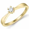 Kollektionsprøve diamant solitairering i 14 karat guld 0,14 ct